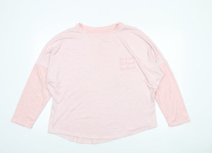 George Women’s Pink Be Kind Embroidered Relaxed Pullover Jumper Size 16 Plus