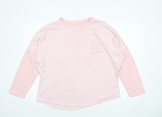 George Women’s Pink Be Kind Embroidered Relaxed Pullover Jumper Size 16 Plus