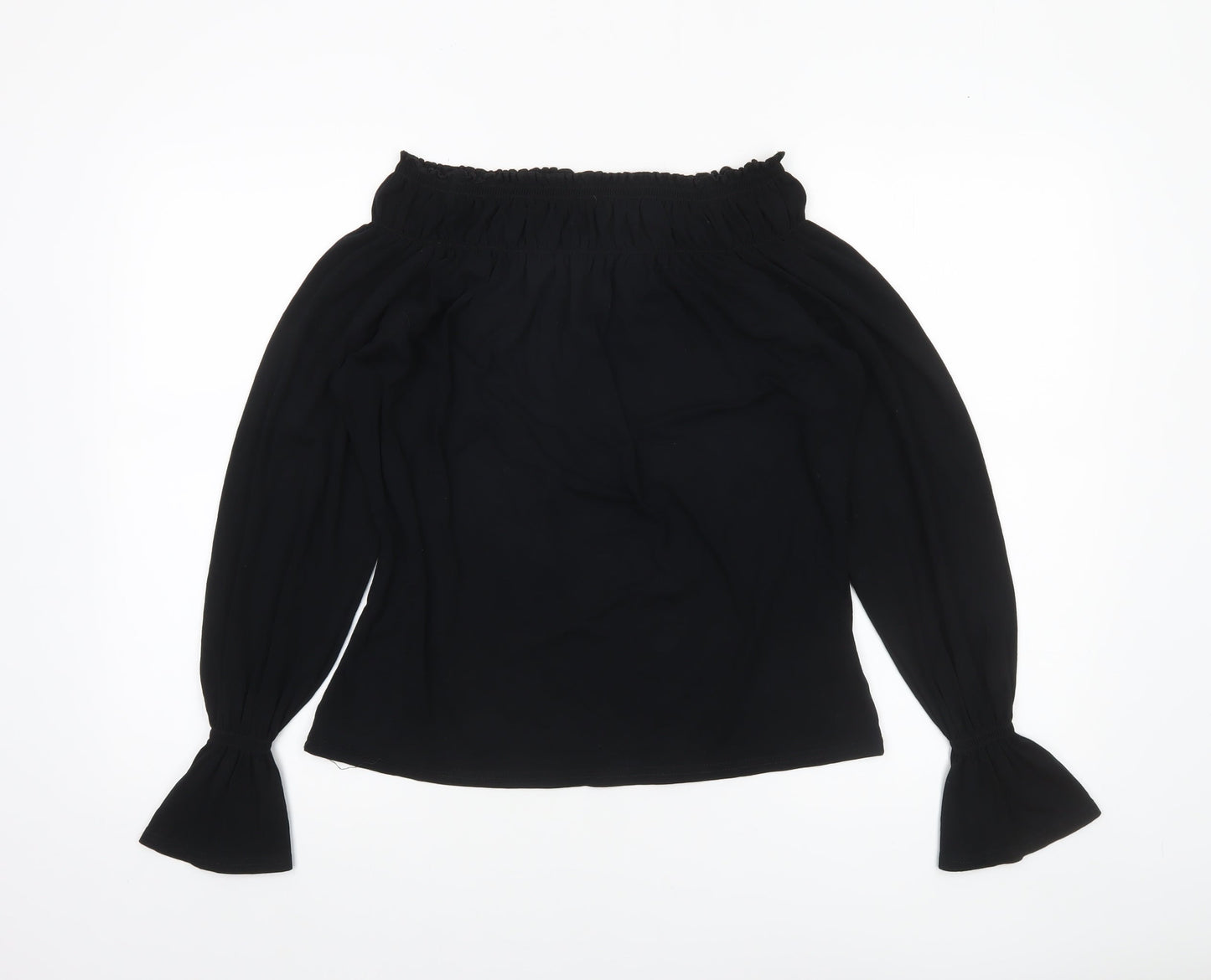 New Look Women’s Black Off Shoulder Long Sleeve Tunic Blouse Size 18