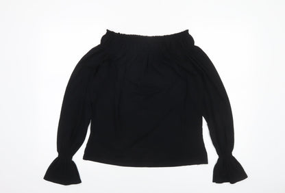 New Look Women’s Black Off Shoulder Long Sleeve Tunic Blouse Size 18
