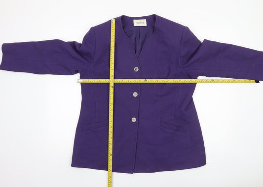 Eastex Women's Purple Wool Suit Jacket UK 16 Classic Lined Blazer