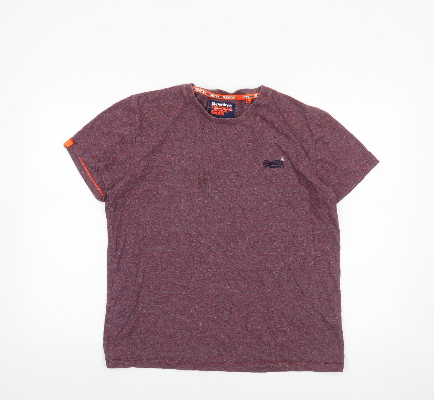 Superdry Men’s Red Crew Neck Cotton T-Shirt Size L