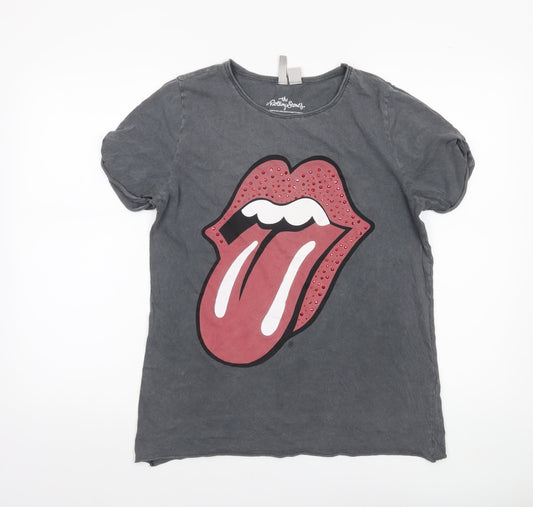 Womens UK Size S H&M Grey Basic T-Shirt