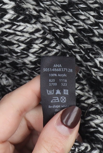 George Women Grey Black Knit Long Sleeve Open Cardigan Size 20