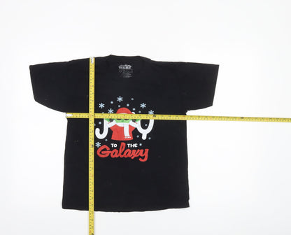 Star Wars Boys Black M Christmas Baby Yoda Graphic Cotton T-Shirt