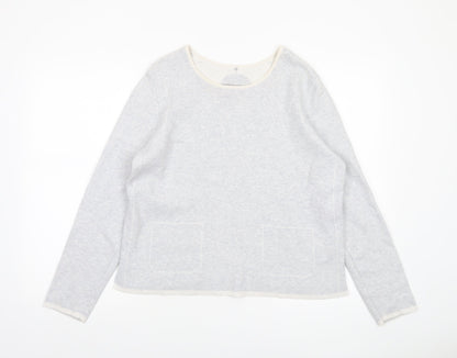 Gerry Weber Women’s Grey Cotton Blend Long Sleeve Jumper Size 10