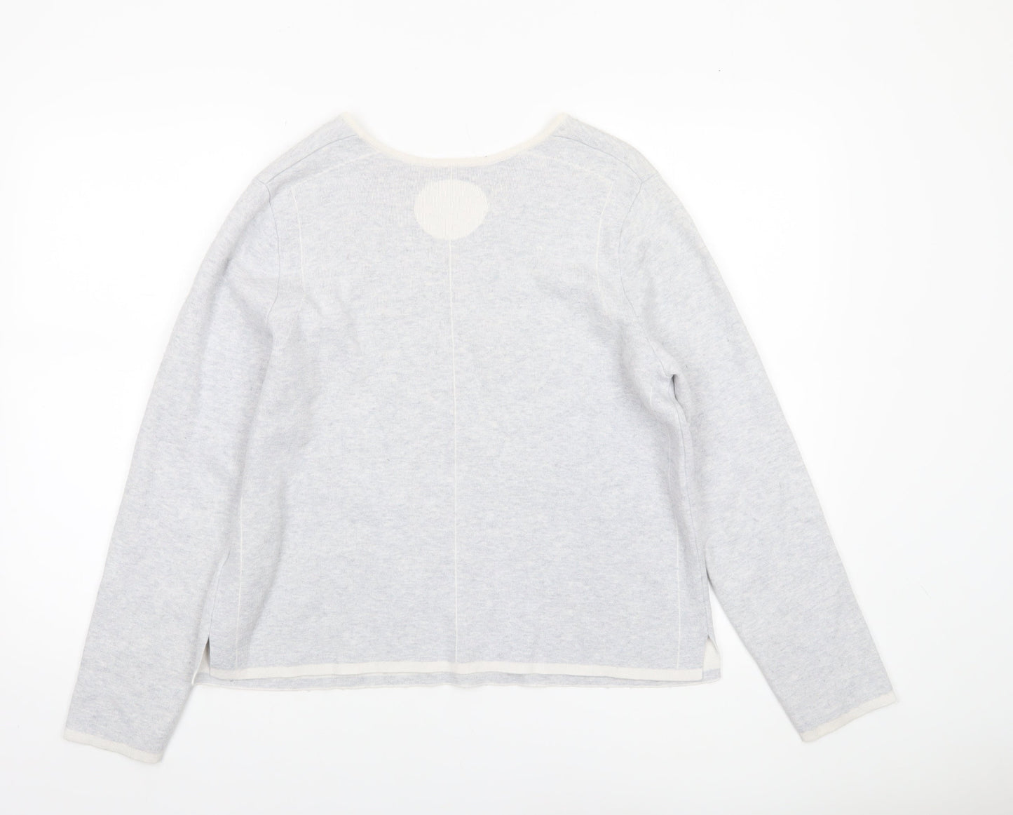 Gerry Weber Women’s Grey Cotton Blend Long Sleeve Jumper Size 10