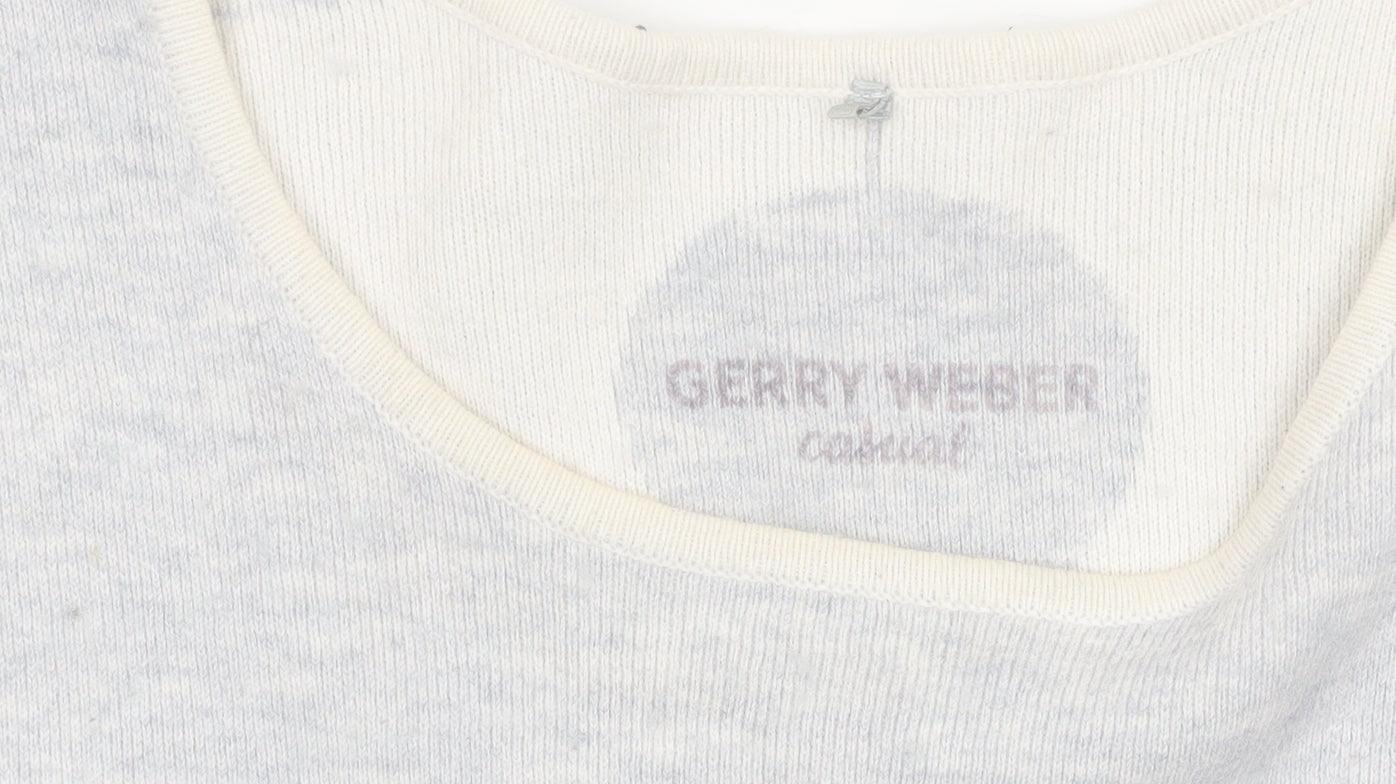 Gerry Weber Women’s Grey Cotton Blend Long Sleeve Jumper Size 10