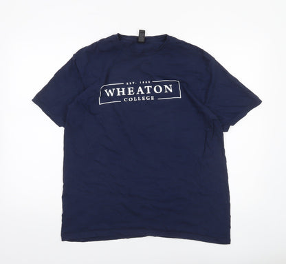 Mens UK Size L Gildan Blue  T-Shirt
