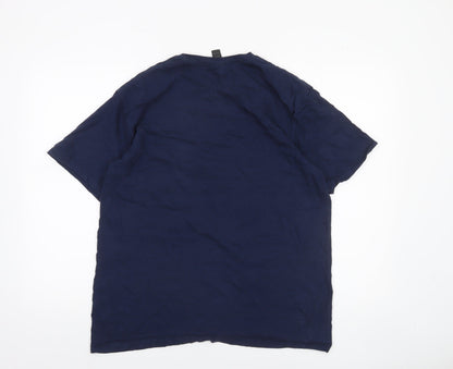 Mens UK Size L Gildan Blue  T-Shirt