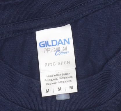Mens UK Size M Gildan Blue  T-Shirt