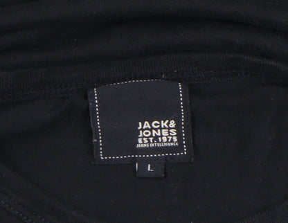 Unisex Adults UK Size L JACK & JONES Black Basic T-Shirt