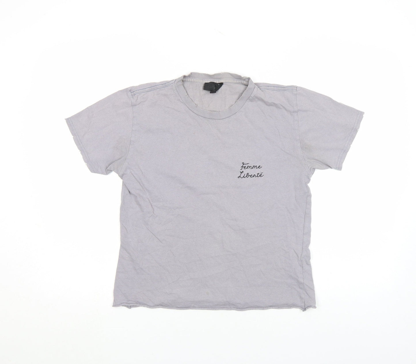 Womens UK Size XS Topshop Grey Basic T-Shirt