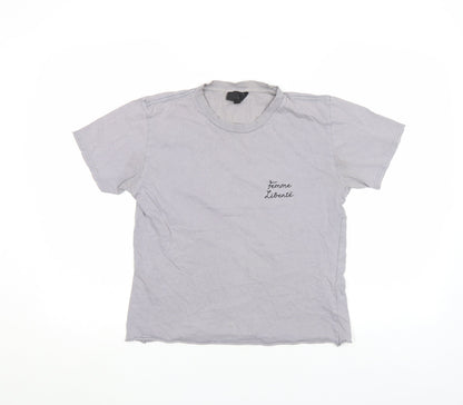 Womens UK Size XS Topshop Grey Basic T-Shirt