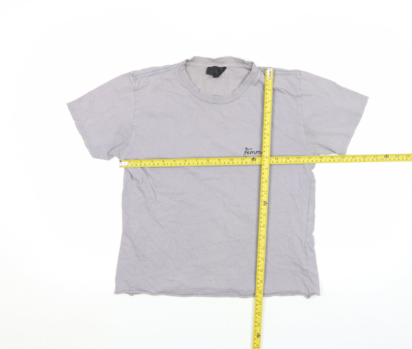 Womens UK Size XS Topshop Grey Basic T-Shirt
