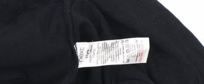 Next Boys Black Pullover Hoodie 11 Years Graphic Sports Design