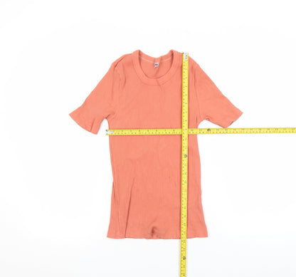 Womens UK Size S Zara Orange Basic T-Shirt