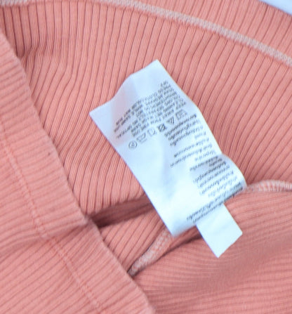 Womens UK Size S Zara Orange Basic T-Shirt