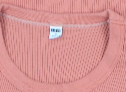 Womens UK Size S Zara Orange Basic T-Shirt