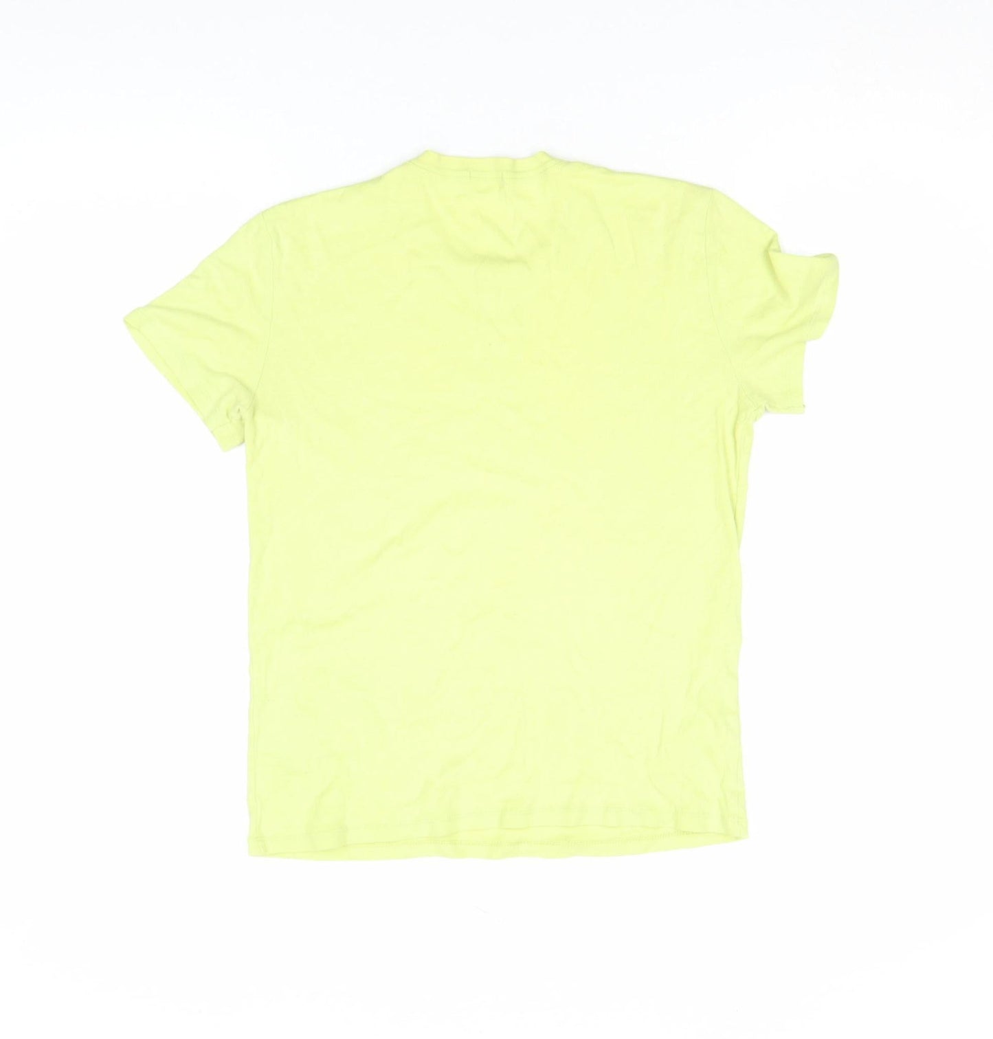 Womens UK Size S United Colors of Benetton Yellow Basic T-Shirt