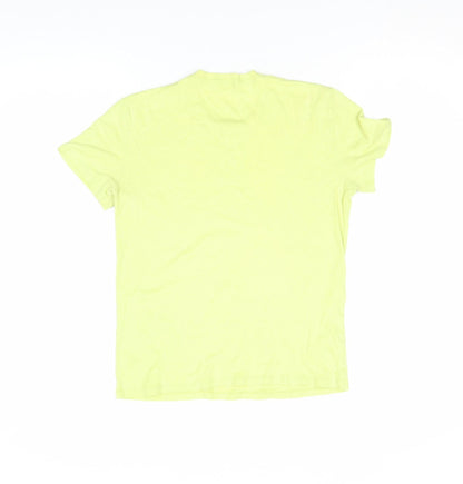 Womens UK Size S United Colors of Benetton Yellow Basic T-Shirt