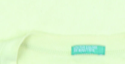 Womens UK Size S United Colors of Benetton Yellow Basic T-Shirt