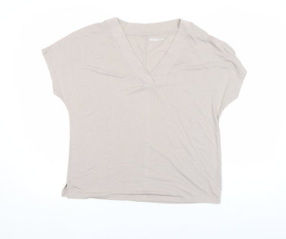 Womens UK Size 10 River Island Beige Basic T-Shirt