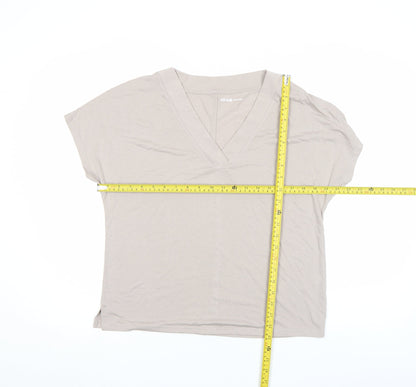 Womens UK Size 10 River Island Beige Basic T-Shirt