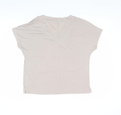 Womens UK Size 10 River Island Beige Basic T-Shirt
