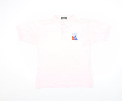 Womens UK Size S Cutting Green Pink Basic Polo