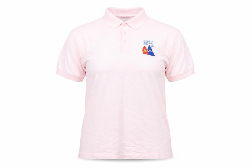Womens UK Size S Cutting Green Pink Basic Polo