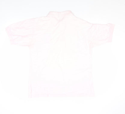 Womens UK Size S Cutting Green Pink Basic Polo