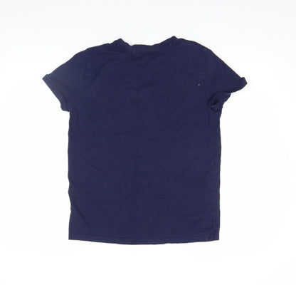 Next Boys Blue Short Sleeve Cotton Embroidered T-Shirt 6 Years
