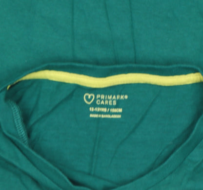 Boys UK Size 12-13 Years Primark Green Basic T-Shirt