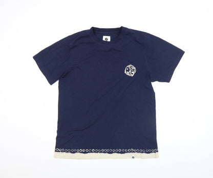 Pretty Green Unisex Blue Cotton Short Sleeve Crew Neck T-Shirt M