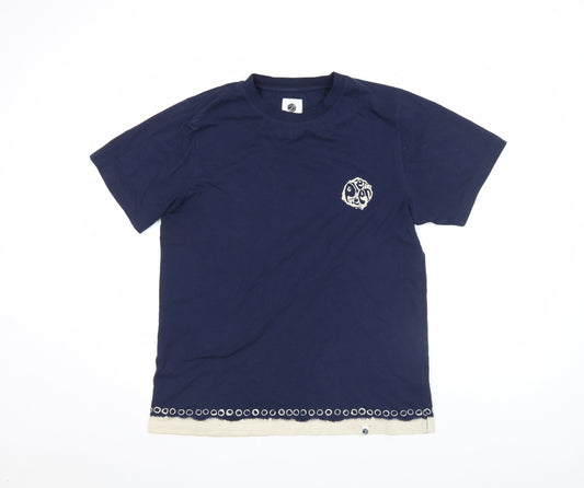 Pretty Green Unisex Blue Cotton Short Sleeve Crew Neck T-Shirt M