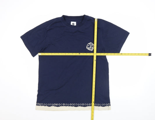 Pretty Green Unisex Blue Cotton Short Sleeve Crew Neck T-Shirt M