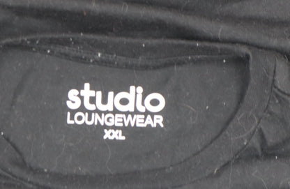 Studio Mens Black 2XL Beer Graphic Short Sleeve T-Shirt