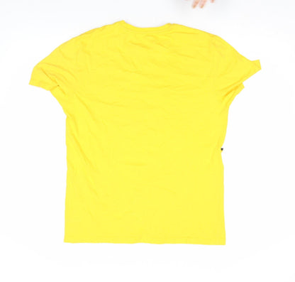 Womens UK Size S George Yellow Basic T-Shirt
