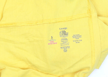 Womens UK Size S George Yellow Basic T-Shirt