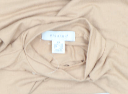 Primark Womens Beige XS Long Sleeve Roll Neck Basic Top