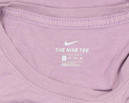 Nike Womens Pink Short Sleeve Crew Neck Cotton Sports T-Shirt M