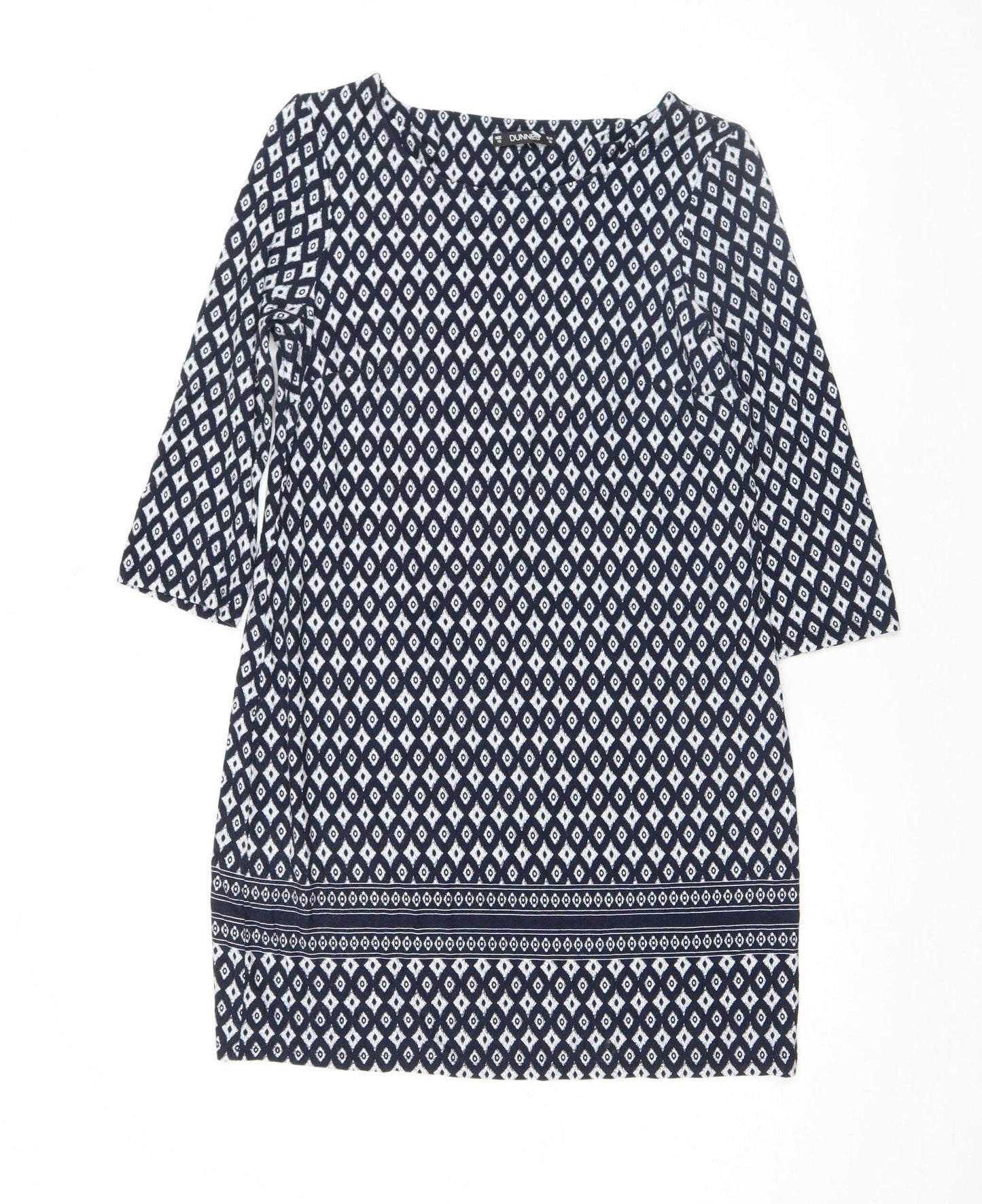 Dunnes Stores Women Blue Geometric Shift Dress Size 10