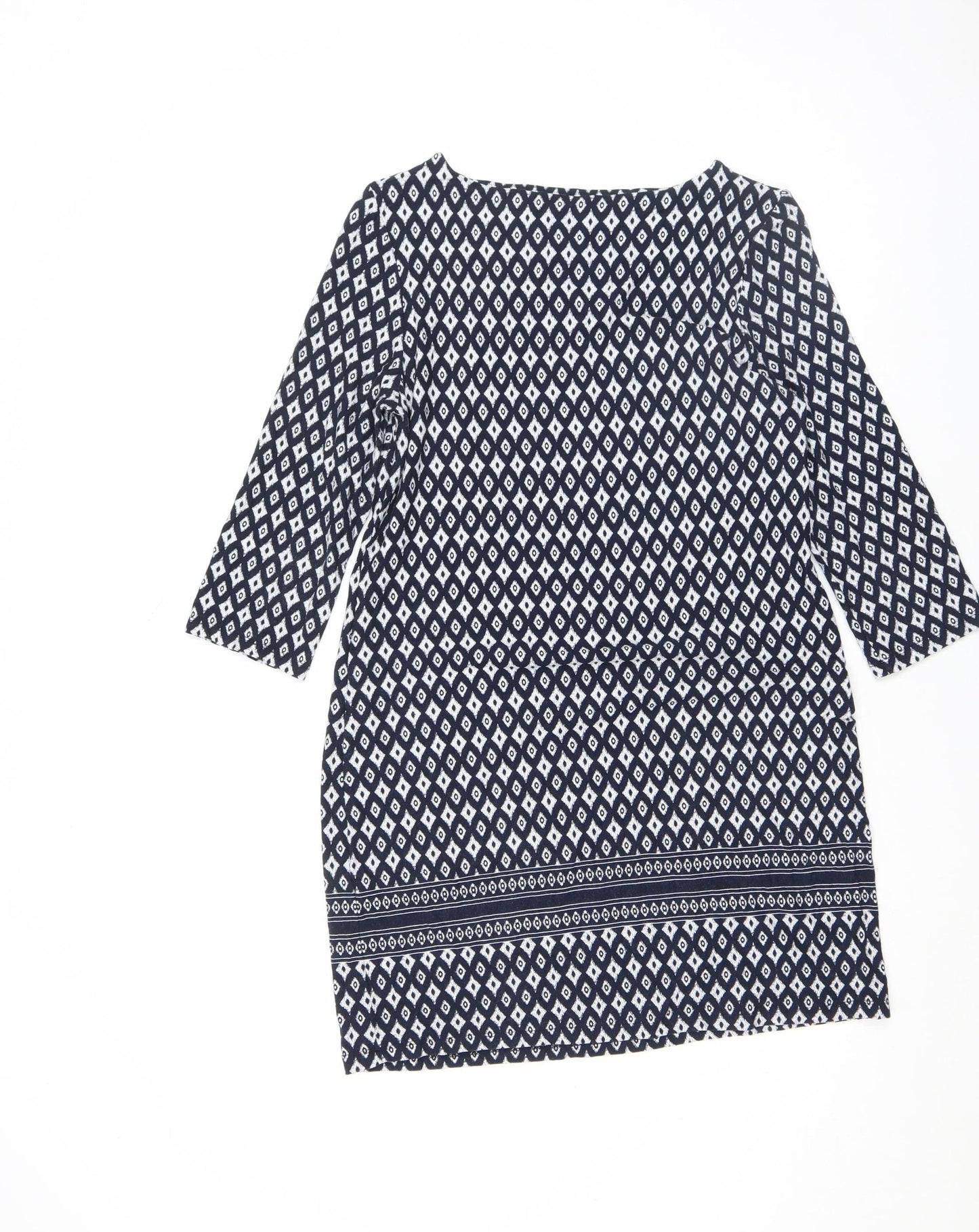 Dunnes Stores Women Blue Geometric Shift Dress Size 10