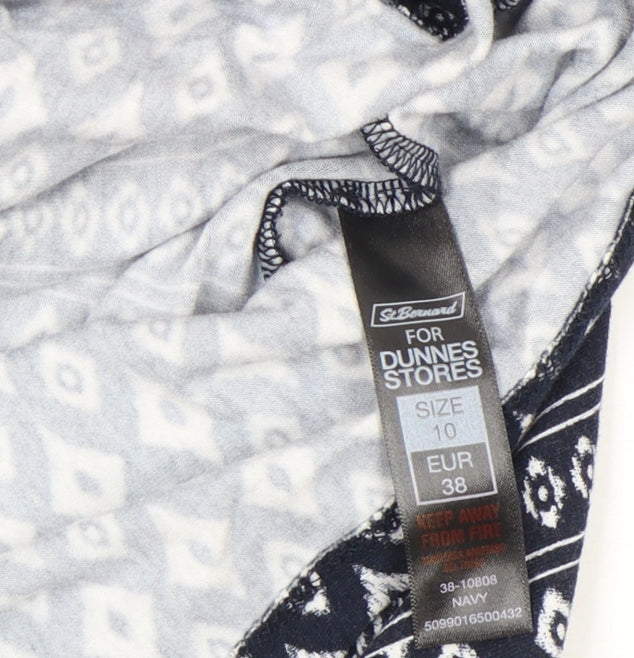 Dunnes Stores Women Blue Geometric Shift Dress Size 10