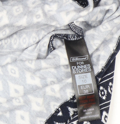Dunnes Stores Women Blue Geometric Shift Dress Size 10