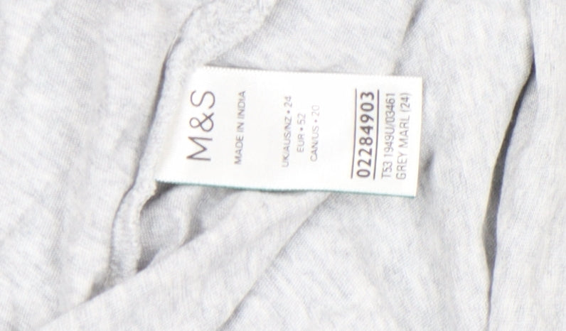 Womens UK Size 24 Marks and Spencer Grey Basic T-Shirt