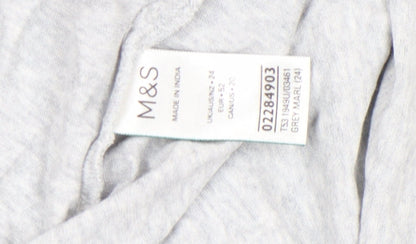 Womens UK Size 24 Marks and Spencer Grey Basic T-Shirt