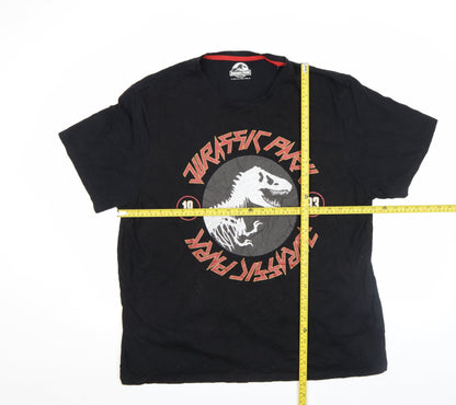 George Men’s Black Jurassic Park Graphic T-Shirt 2XL Cotton
