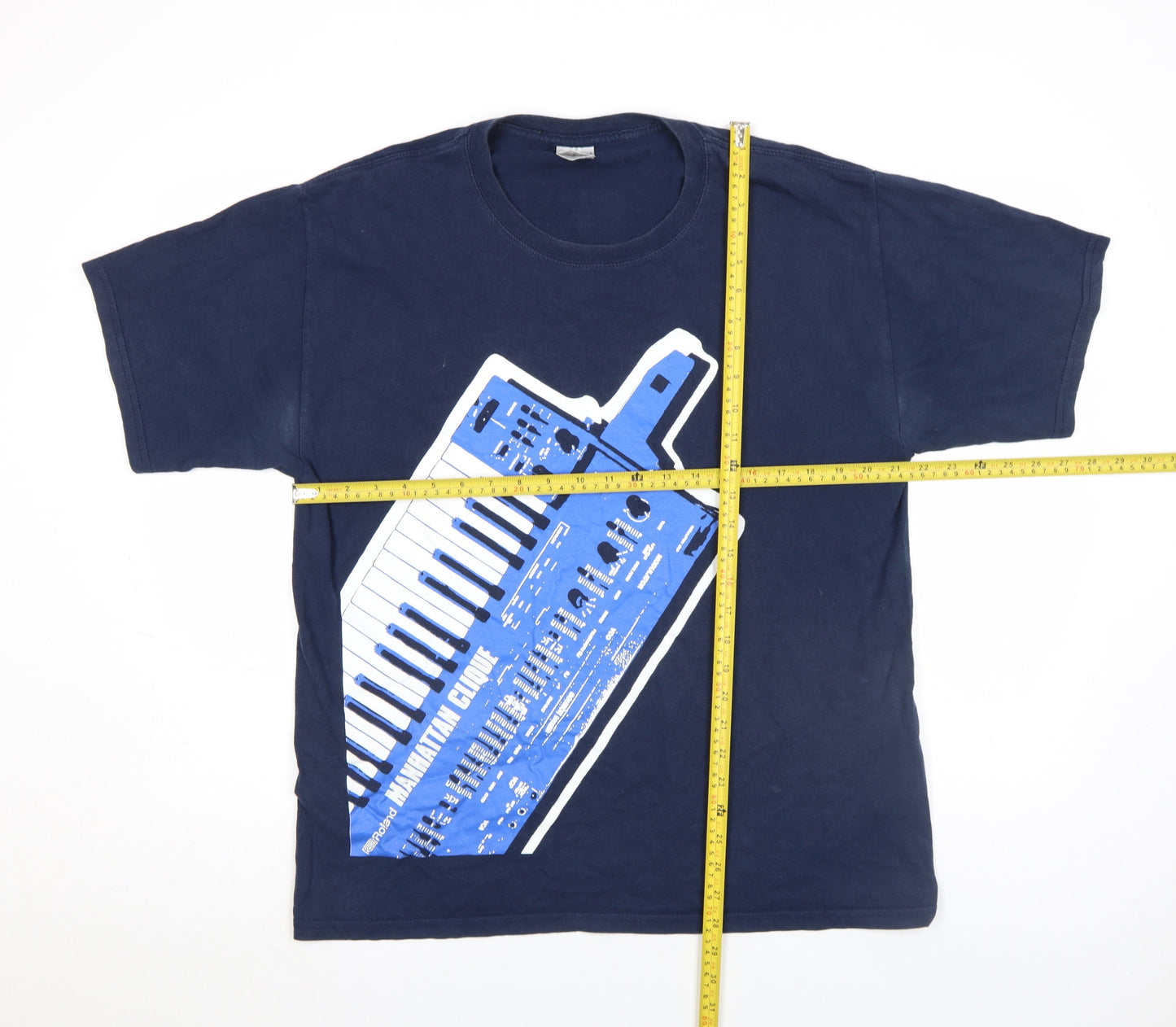 Mens UK Size L Gildan Blue  T-Shirt